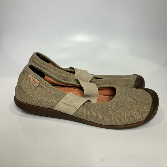 Keen Mary Jane Sienna shoes tan canvas women’s size 9.5 casual neutral boho - Picture 1 of 8